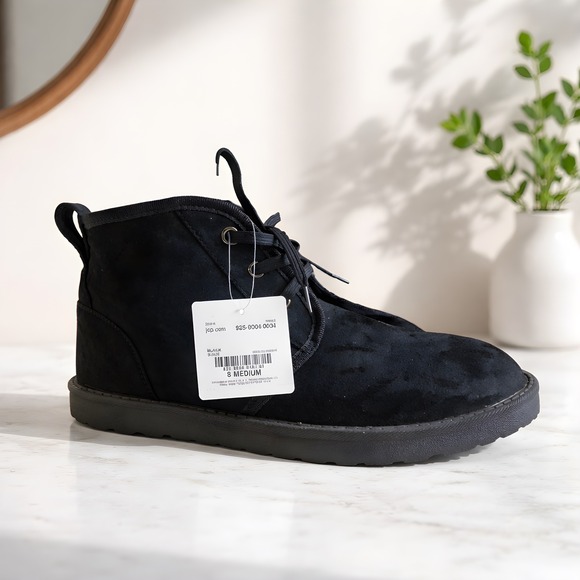Arizona Jean Company Chukka Desert Boots Mens 8 Black NEW Suede Like Lace Up